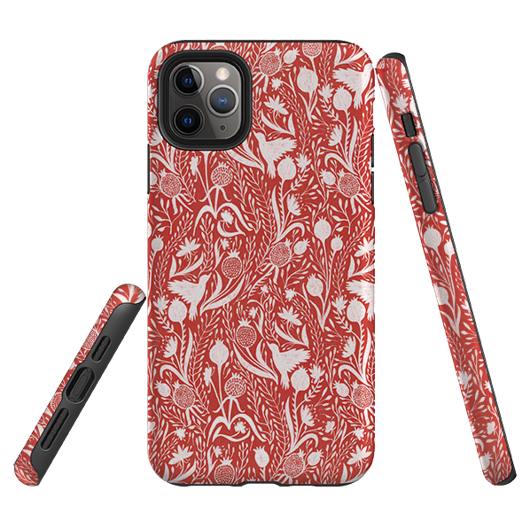 iPhone Tough Case - Birds And Pomegranates By Nina Pace