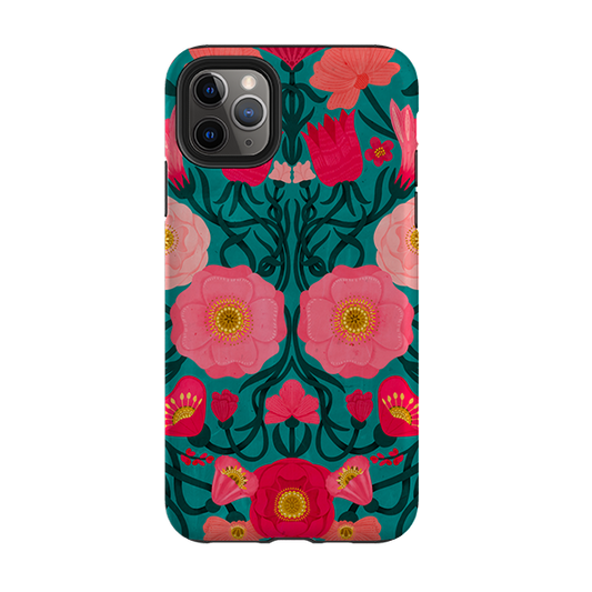 iPhone Tough Case - Blue Flora By Nina Pace