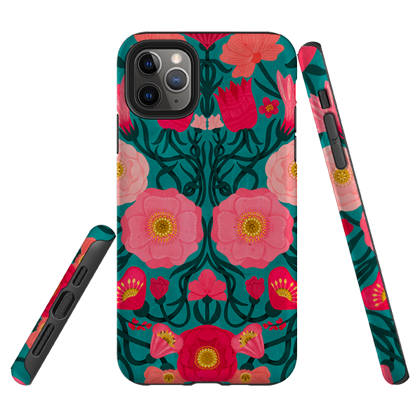 iPhone Tough Case - Blue Flora By Nina Pace