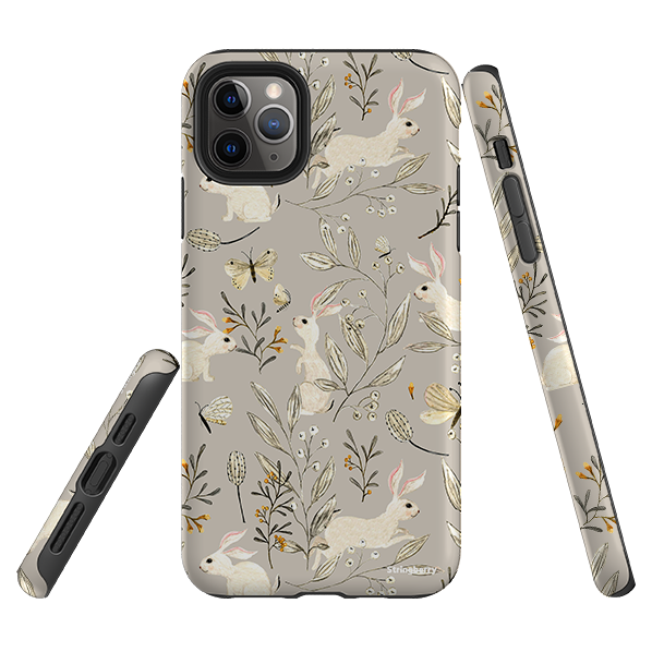 iPhone Tough Case - Bunnies Grey By Katherine Quinn