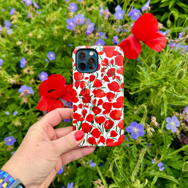 iPhone Tough Case - Poppies Pattern By Madalina Andronic