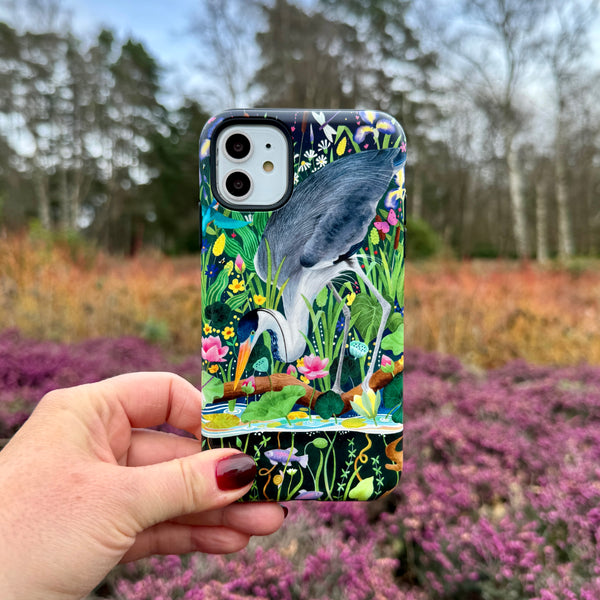 iPhone Tough Case - Heron Fishing By Bex Parkin