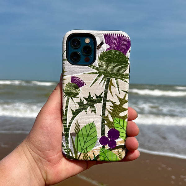 iPhone Tough Case - Purple Thistle By Liane Payne