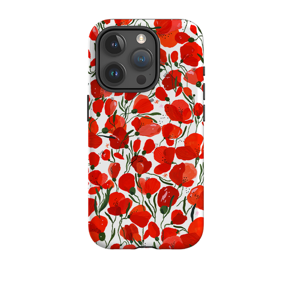 iPhone Tough Case - Poppies Pattern By Madalina Andronic
