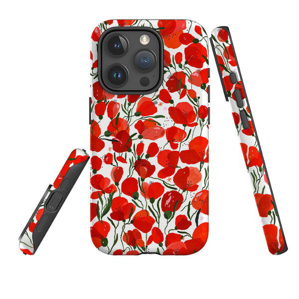 iPhone Tough Case - Poppies Pattern By Madalina Andronic