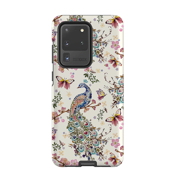 Samsung Tough Case - Peacock and Cherry Blossoms By Helen Ahpornsiri