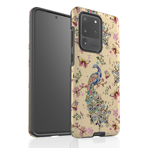 Samsung Tough Case - Peacock and Cherry Blossoms Lilly By Helen Ahpornsiri
