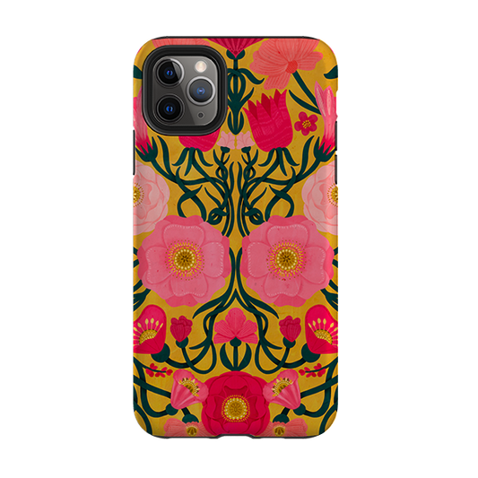 iPhone Tough Case - Yellow Flora By Nina Pace