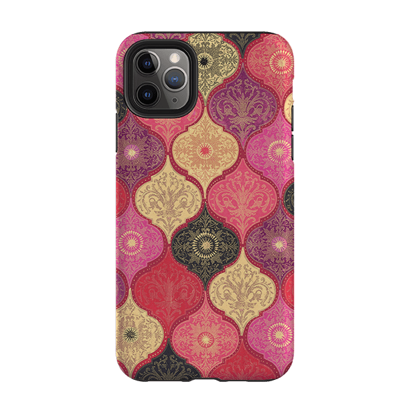 iPhone Tough Case - Red Damask By Jehane