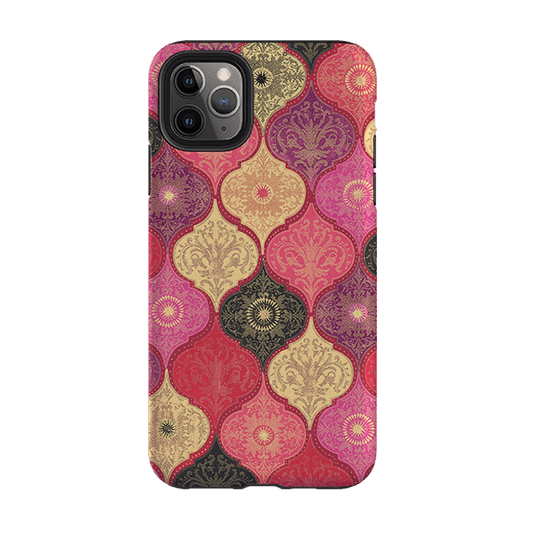iPhone Tough Case - Red Damask By Jehane