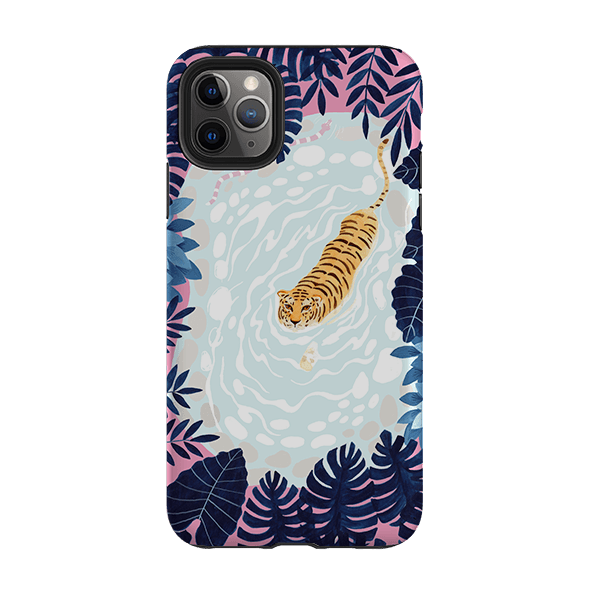 iPhone Tough Case - Swimming Tiger By Bex Parkin