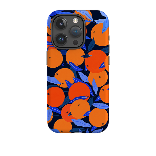 iPhone Tough Case - Arancello Navy Pattern By Madalina Andronic