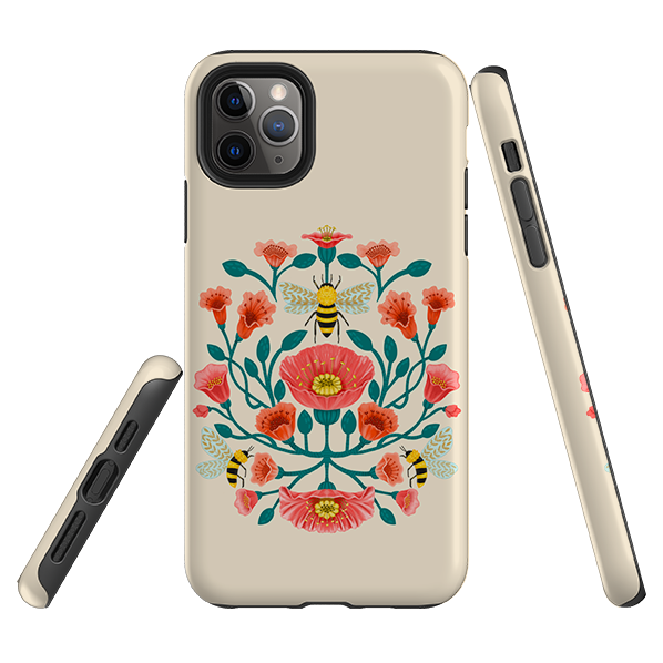 iPhone Tough Case - Bee Floral By Nina Pace