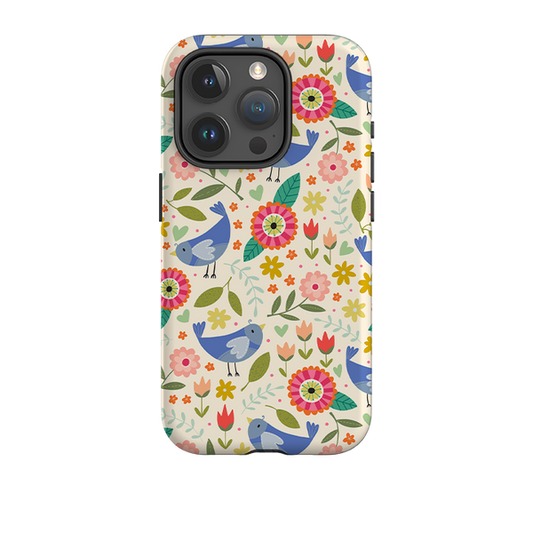 iPhone Tough Case - Bird Pattern I By Suzy Taylor