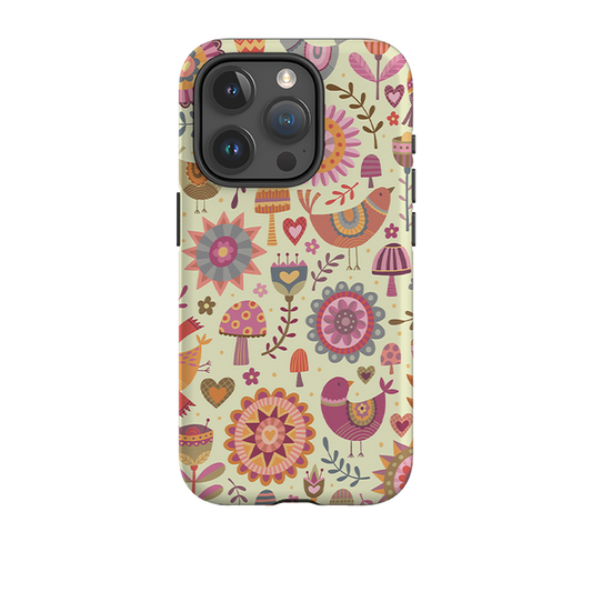 iPhone Tough Case - Bird Pattern II By Suzy Taylor