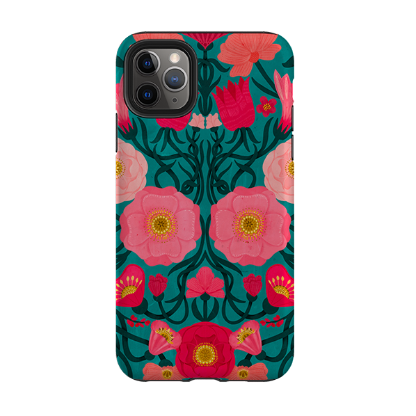 iPhone Tough Case - Blue Flora By Nina Pace