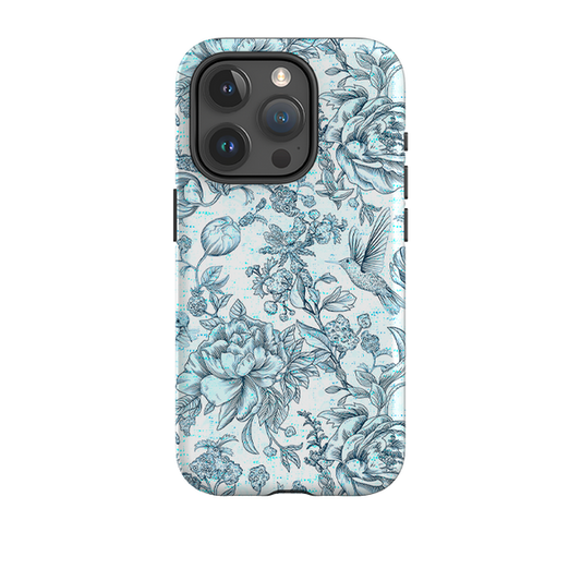iPhone Tough Case - Blue Peonies