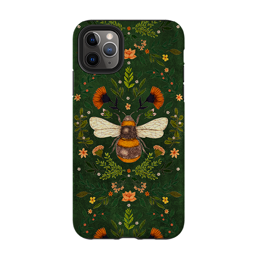 iPhone Tough Case - Botanical Bee Green By Jade Mosinski