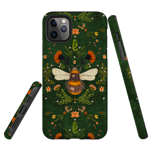 iPhone Tough Case - Botanical Bee Green By Jade Mosinski