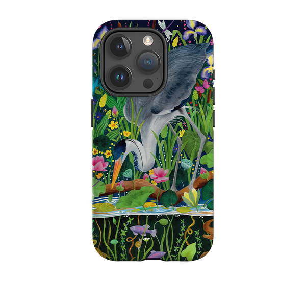 iPhone Tough Case - Heron Fishing By Bex Parkin