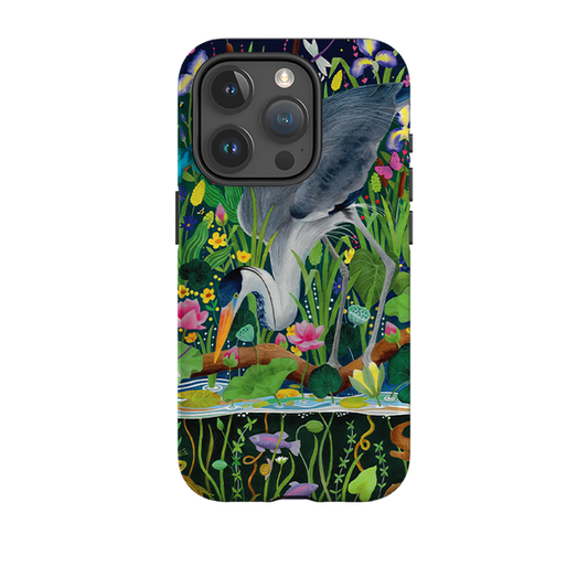 iPhone Tough Case - Heron Fishing By Bex Parkin