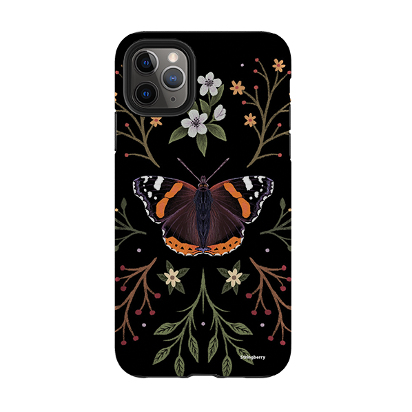 iPhone Tough Case - Red Admiral Butterfly By Anna Stead