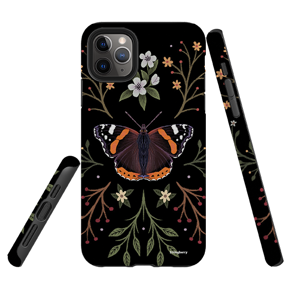iPhone Tough Case - Red Admiral Butterfly By Anna Stead