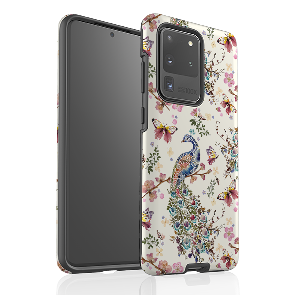 Samsung Tough Case - Peacock and Cherry Blossoms By Helen Ahpornsiri