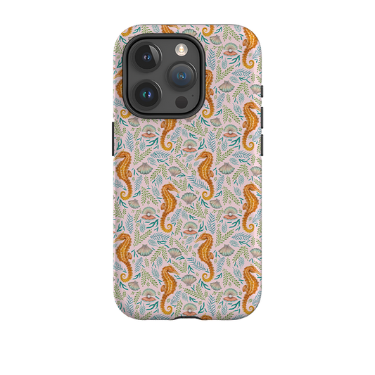 iPhone Tough Case - Seahorse Pink By Catherine Rowe