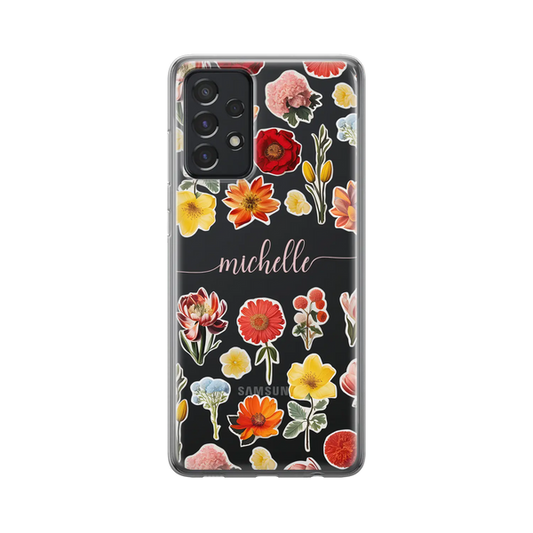 Flower Stickers - Custom Galaxy A Case