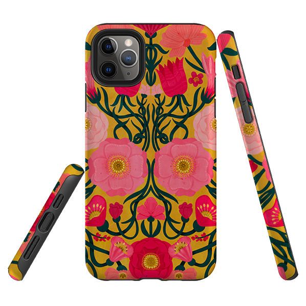 iPhone Tough Case - Yellow Flora By Nina Pace