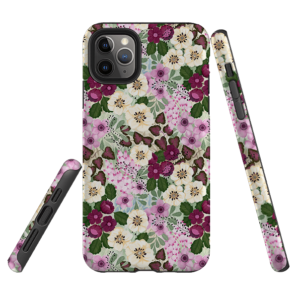 iPhone Tough Case - Purple Flowers By Bex Parkin