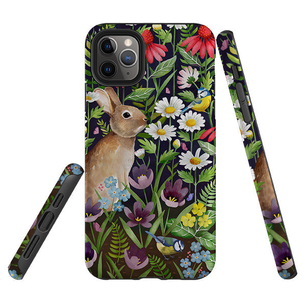 iPhone Tough Case - Rabbit And Wildflowers By Bex Parkin