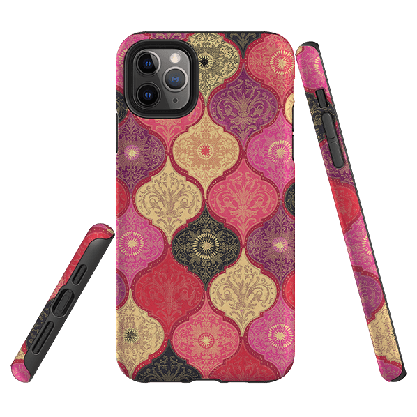 iPhone Tough Case - Red Damask By Jehane
