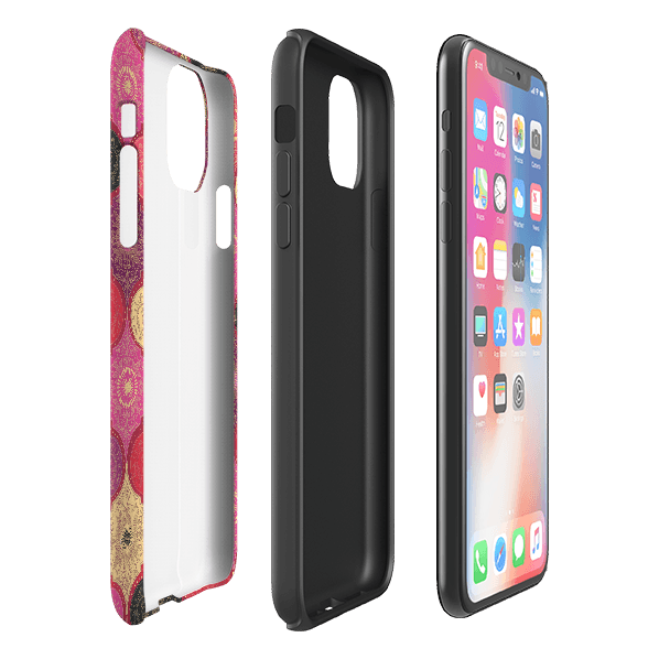 iPhone Tough Case - Red Damask By Jehane