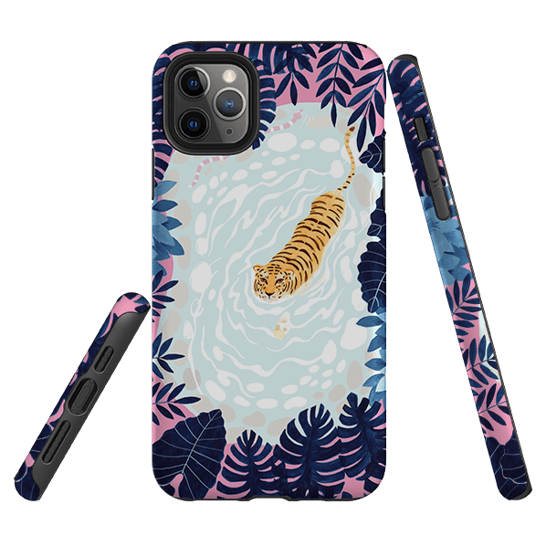 iPhone Tough Case - Swimming Tiger By Bex Parkin