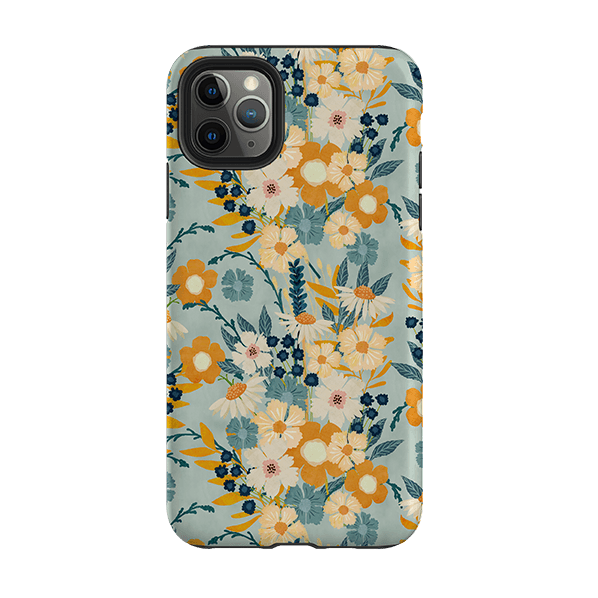 iPhone Tough Case - Yellow And Blue Floral By Katherine Quinn