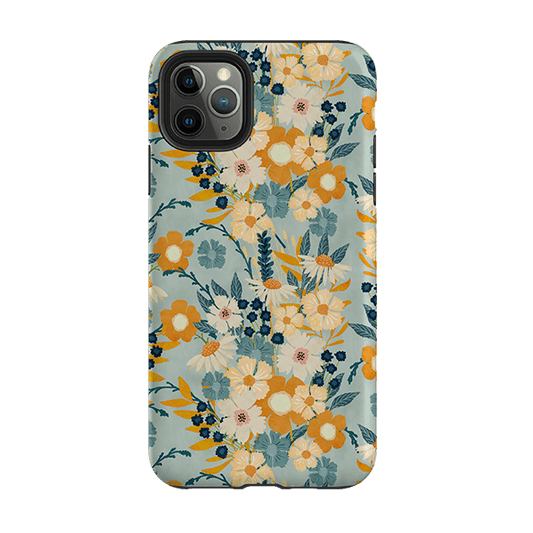 iPhone Tough Case - Yellow And Blue Floral By Katherine Quinn